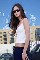 John Galt Pointelle Skylar Lace Pajama Tank Top