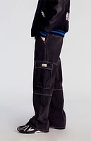Pacsun Black Contrast Stitch Extreme Baggy Cargo Jeans