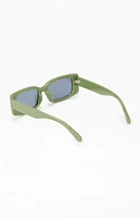 PacSun Alex Green Rectangle Sunglasses