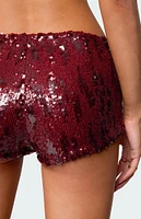 Edikted Clove Low Rise Sequin Micro Shorts