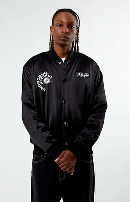 Pacsun Underground Records Satin Bomber Jacket