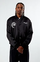 Pacsun Underground Records Satin Bomber Jacket