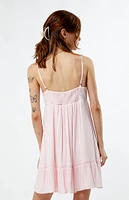 LA Hearts Trim V-Neck Babydoll Dress