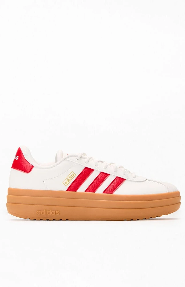 adidas Women's White & Red VL Court Bold Sneakers