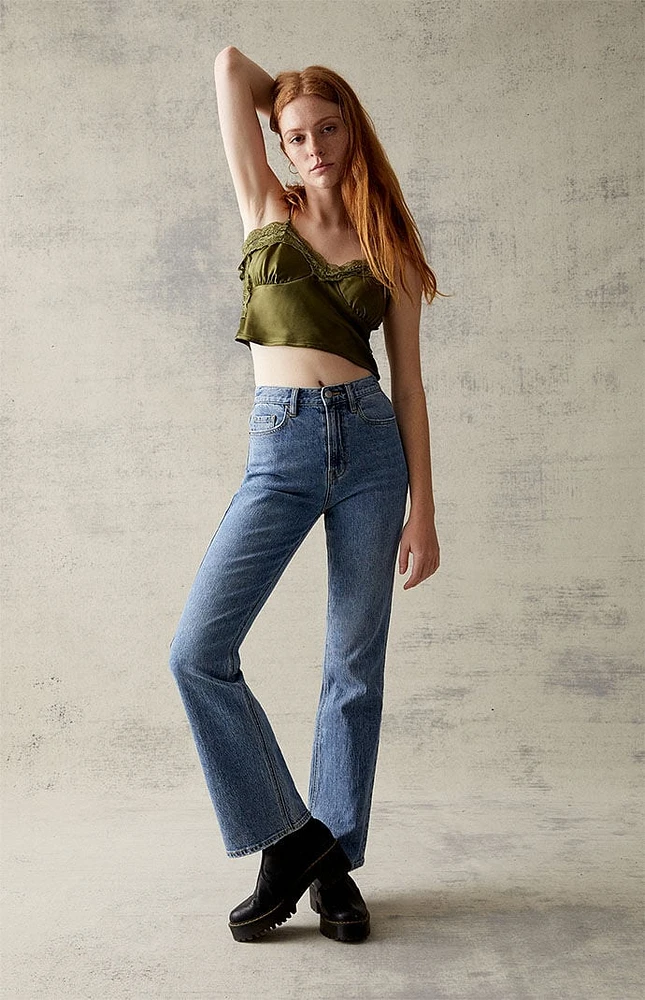 PacSun Eco Medium Blue Stretch High Waisted Bootcut Jeans