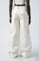 Pacsun Bone High Waisted Wide Leg Cargo Pants