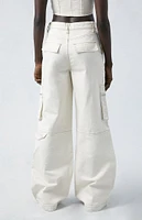 PacSun Bone High Waisted Wide Leg Cargo Pants