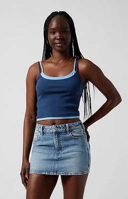 PacSun Bella Medium Indigo Denim Mini Skirt