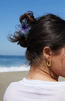 LA Hearts 3 Pack Blue Plumeria Flower Hair Claw Clips