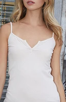 John Galt Pink Button Tank Top