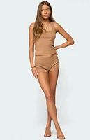 Edikted Hasel Grommet Ribbed Shorts