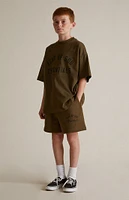 Fear of God Essentials Kids Olive Crew Neck T-Shirt