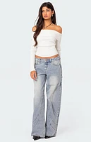 Edikted Lauren Knit Fold Over Top