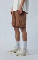 PacSun Fleece Brown Cargo Sweat Shorts