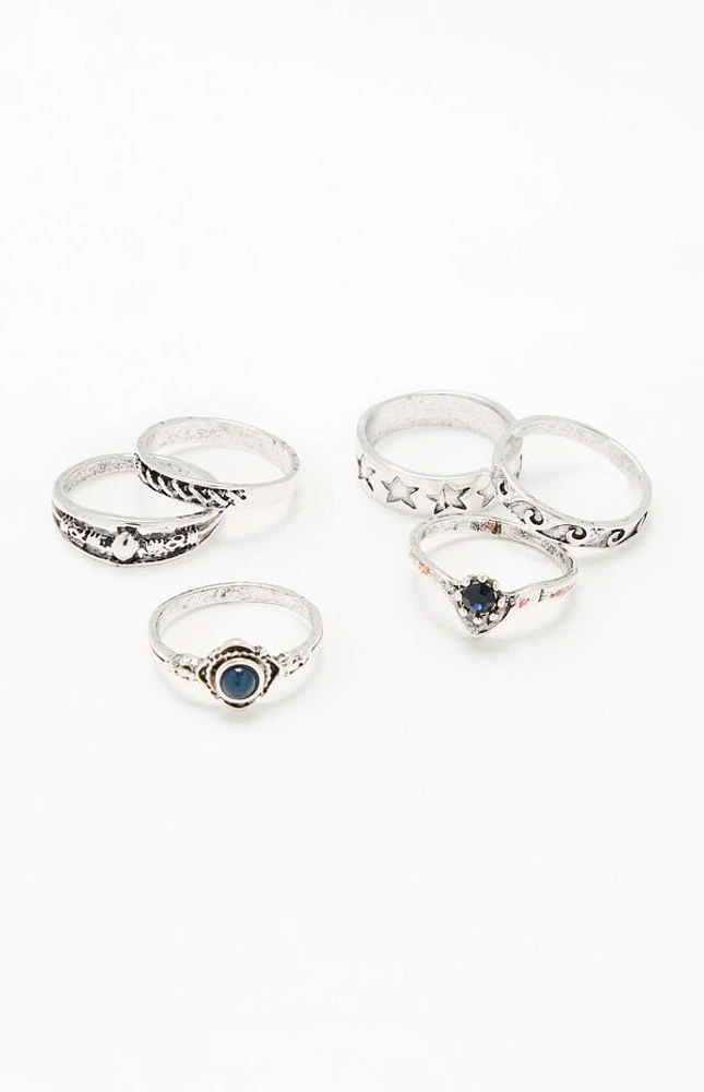 LA Hearts 6 Pack Etched Rings