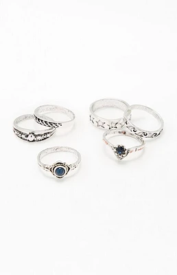 LA Hearts 6 Pack Etched Rings
