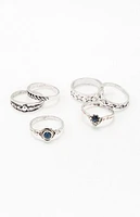 LA Hearts 6 Pack Etched Rings