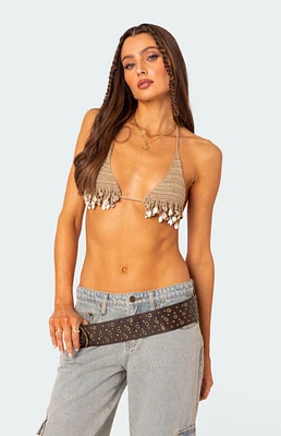 Edikted Aruba Beaded Crochet Bra Top