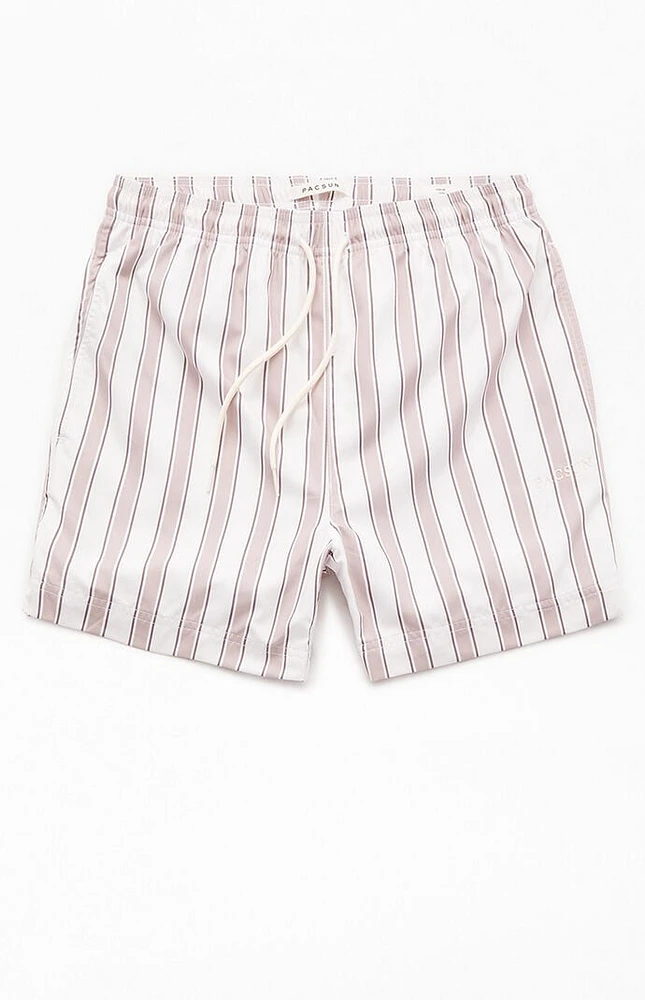 PacSun Mandarin Sand Striped 4.5" Swim Trunks