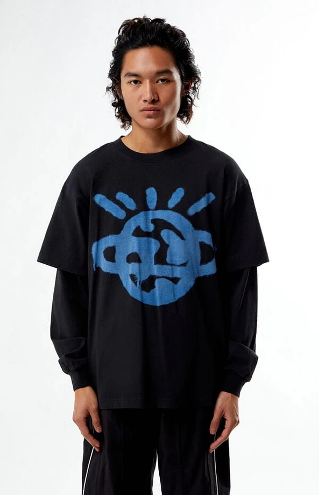 Pacsun Planet Double Layered Long Sleeve T-Shirt