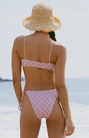 Pacsun Eco Pink Plaid Salina Tie Side Bikini Bottom