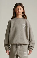Fear of God Essentials Kids Heather Grey University Fleece Crew Neck Sweatshirt
