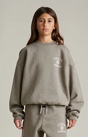 Fear of God Essentials Kids Heather Grey University Fleece Crew Neck Sweatshirt