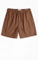 PacSun Brown Cole Cotton Volley Shorts