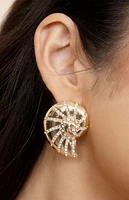 Ettika Crystal Studded Nautilus Shell Earrings