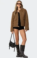 Edikted Annabelle Oversized Faux Suede Jacket