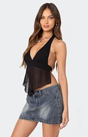 Edikted Ethereal Sheer Chiffon Halter Top