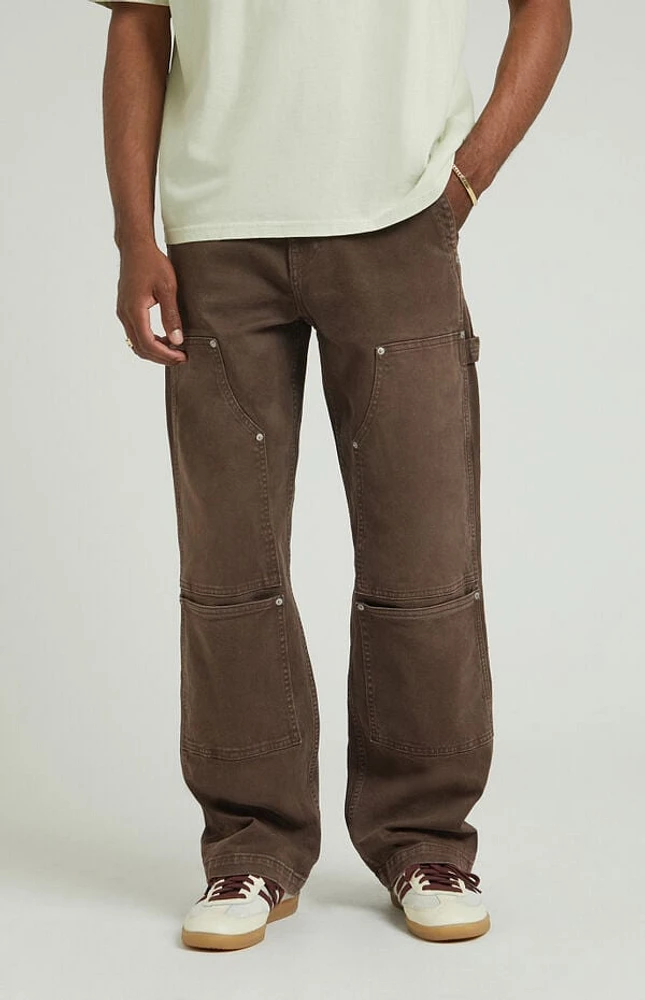 Pacsun Stretch Brown Baggy Carpenter Jeans