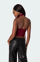 Edikted Gathered Two Piece Mesh Scarf Top