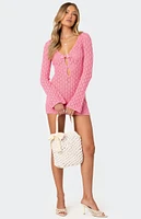 Edikted Brie Cut Out Crochet Mini Dress