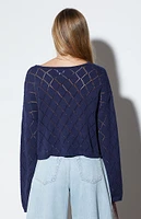 LA Hearts Isla Open Knit Cropped Sweater