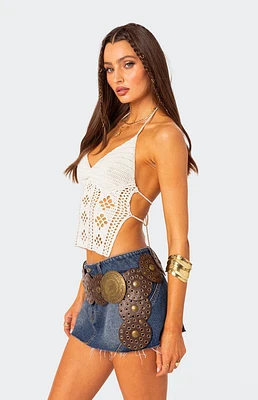 Edikted Jada Open Back Crochet Top