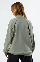 Daisy Street Half Zip Patch Sweatshirt