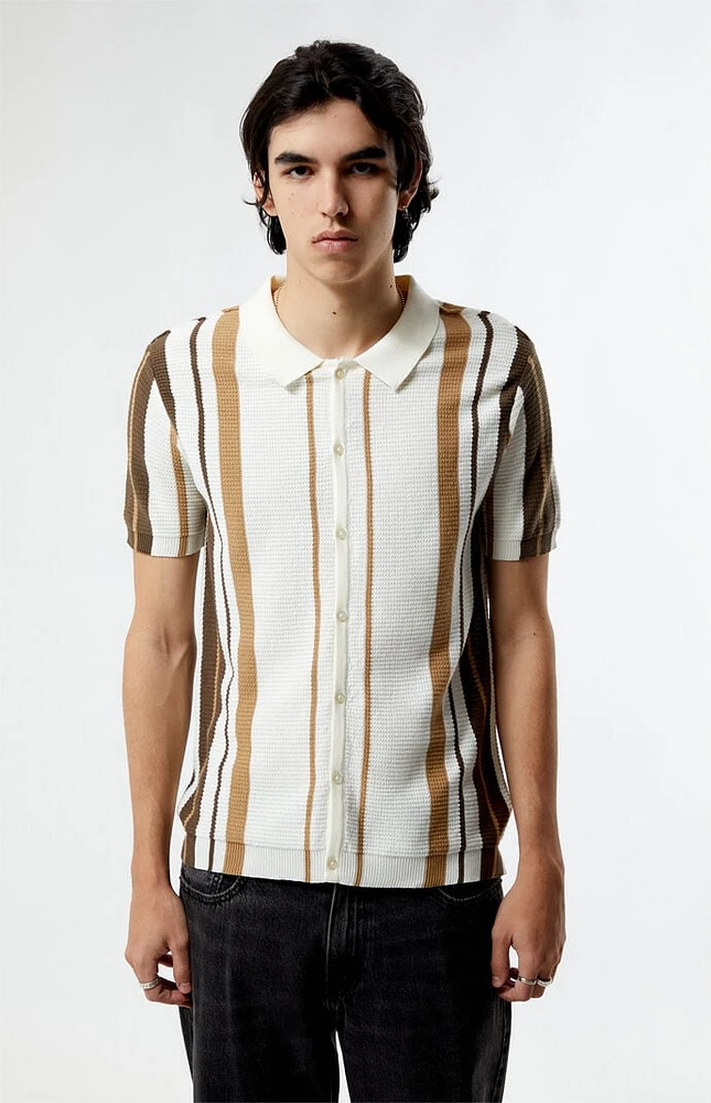 PacSun Tan Button Down Polo Shirt