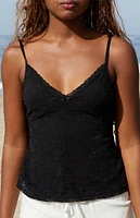 John Galt Black Amara Lace Tank Top