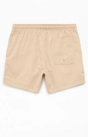 Pacsun Tan Collegiate 4.5'' Swim Trunks