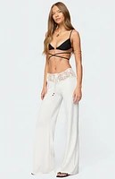 Edikted Kirsty Crochet Waist Knit Pants