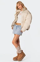 Edikted Oversized Sherpa Puffer Jacket