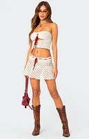 Edikted Jaslene Strapless Crochet Tube Top