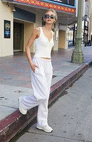 John Galt White Notched V-Neck Tank Top