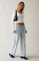 PacSun Eco Light Indigo Belted Wide Leg Jeans