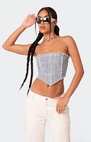 Edikted Cici Distressed Denim Corset