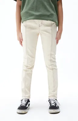 PacSun Kids Off White Pull-On Skinny Jeans