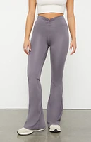 PAC 1980 WHISPER Active Charcoal Cinched Front Flare Yoga Pants