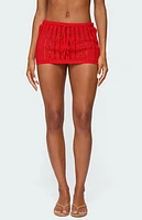 Edikted Leola Ladder Knit Mini Skirt