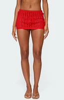 Edikted Leola Ladder Knit Mini Skirt
